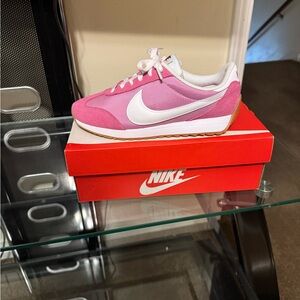 Nike Pink and White Retro Trainer